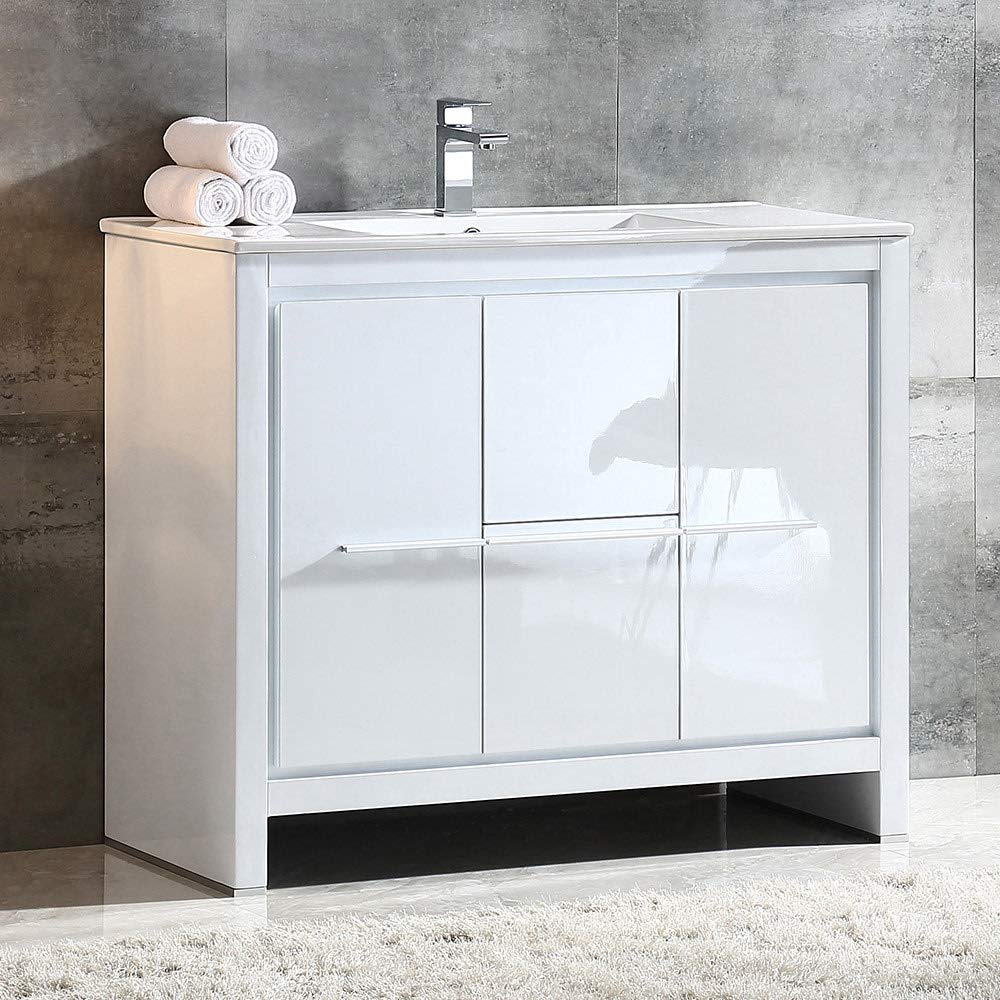 Fresca FCB8140GO-I Fresca Allier 40" Gray Oak Modern Bathroom Cabinet w/ Sink