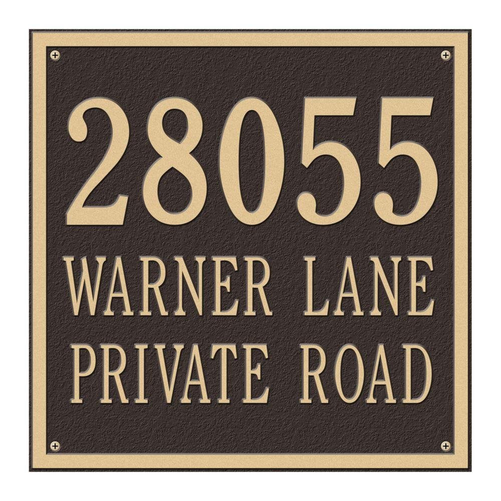 Whitehall 2118OG - Personalized Square Plaque - Estate - Wall - 3 line