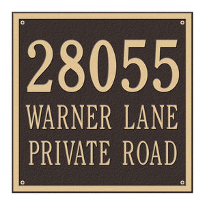 Whitehall 2118OG - Personalized Square Plaque - Estate - Wall - 3 line