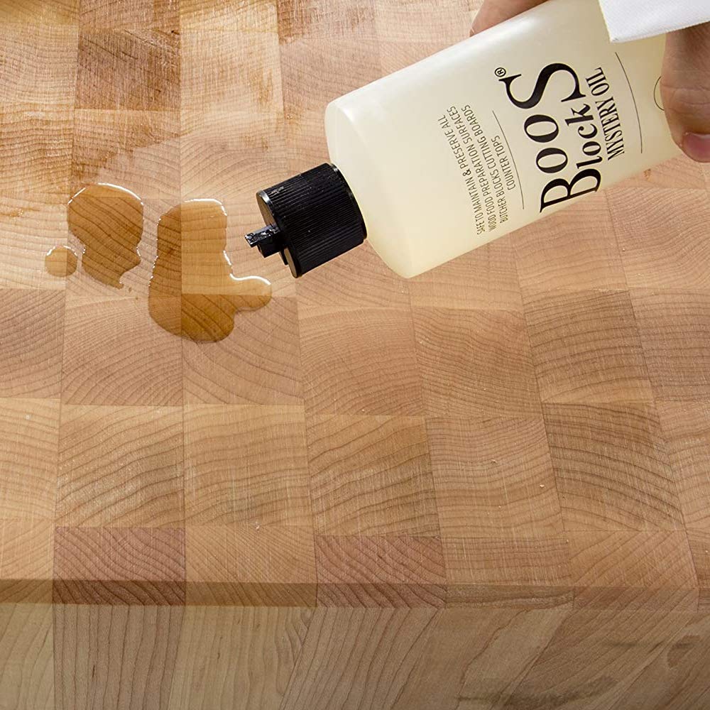 John Boos MYSCRMAPP 3 Piece Cutting Charcuterie Board Care & Maintenance Set with Food Safe Mystery Oil, Cream, and Applicator, Wooden Kitchen Essentials MYS OIL 16OZ/CRM 5OZ/APPLICRND-