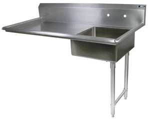 John Boos EDTS8-S30-50UCL E Series Stainless Steel Undercounter Dishtable, 8