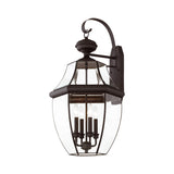 Livex Lighting 2356-07 Outdoor Wall Lantern with Clear Beveled Glass Shades, Bronze