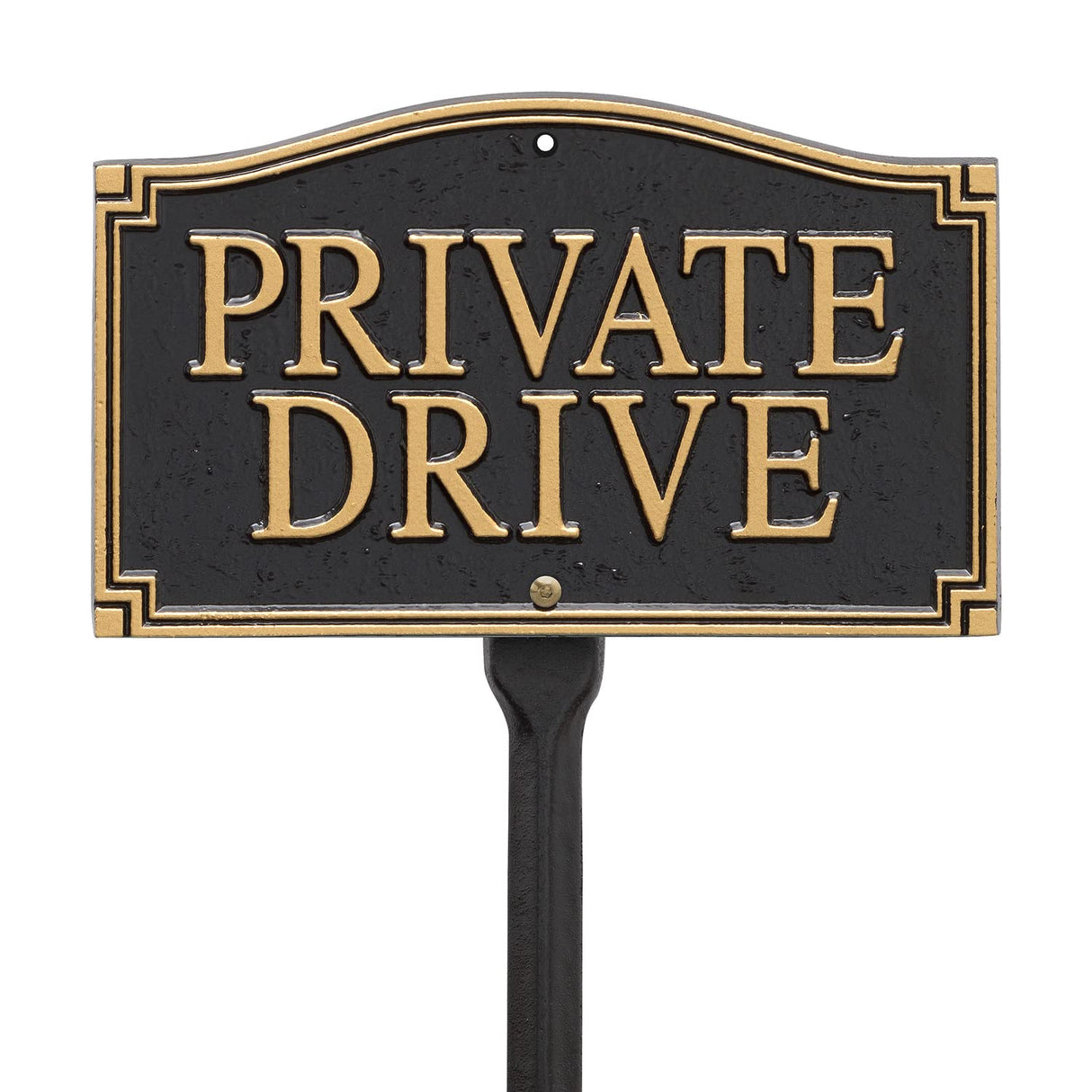 Whitehall 01427 - Private Drive Statement Plaque - Wall/Lawn - Black/Gold