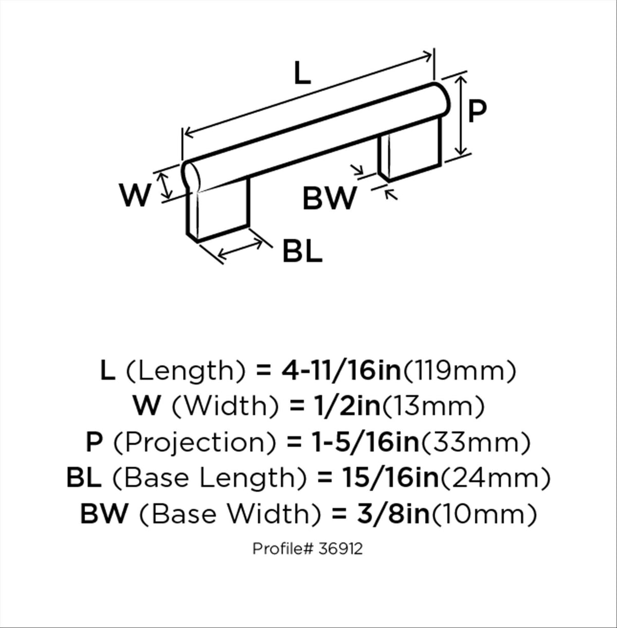 Amerock BP36912G10 Versa Cabinet Pull, 3-3/4 in. Center-to-Center, Satin Nickel