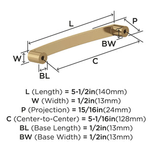 Amerock Cabinet Pull Champagne Bronze 5-1/16 in (128 mm) Center-to-Center Drawer Pull Rift Kitchen and Bath Hardware Furniture Hardware