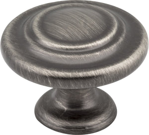 Elements 107ASM 1-5/16" Diameter Distressed Antique Silver Round Arcadia Cabinet Knob
