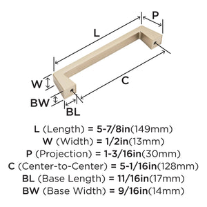 Amerock Cabinet Pull Champagne Bronze 5-1/16 inch (128 mm) Center to Center Blackrock 1 Pack Drawer Pull Drawer Handle Cabinet Hardware