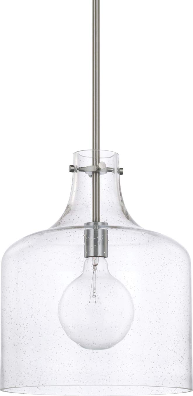 Capital Lighting 325712BN Crawford 1 Light Pendant Brushed Nickel