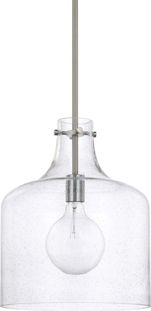 Capital Lighting 325712BN Crawford 1 Light Pendant Brushed Nickel