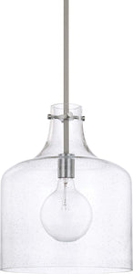 Capital Lighting 325712BN Crawford 1 Light Pendant Brushed Nickel
