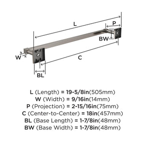 Amerock BH36073G10 Brushed Nickel Towel Bar 18 in (457 mm) Towel Rack Appoint Bathroom Towel Holder Bathroom Hardware Bath Accessories