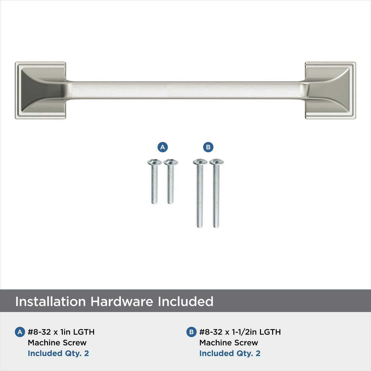 Amerock Cabinet Pull Satin Nickel 5-1/16 inch (128 mm) Center-to-Center Exceed 1 Pack Drawer Pull Cabinet Handle Cabinet Hardware
