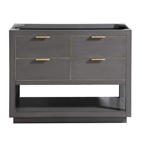 Avanity Allie 42 in. Vanity Only in Twilight Gray with Gold Trim
