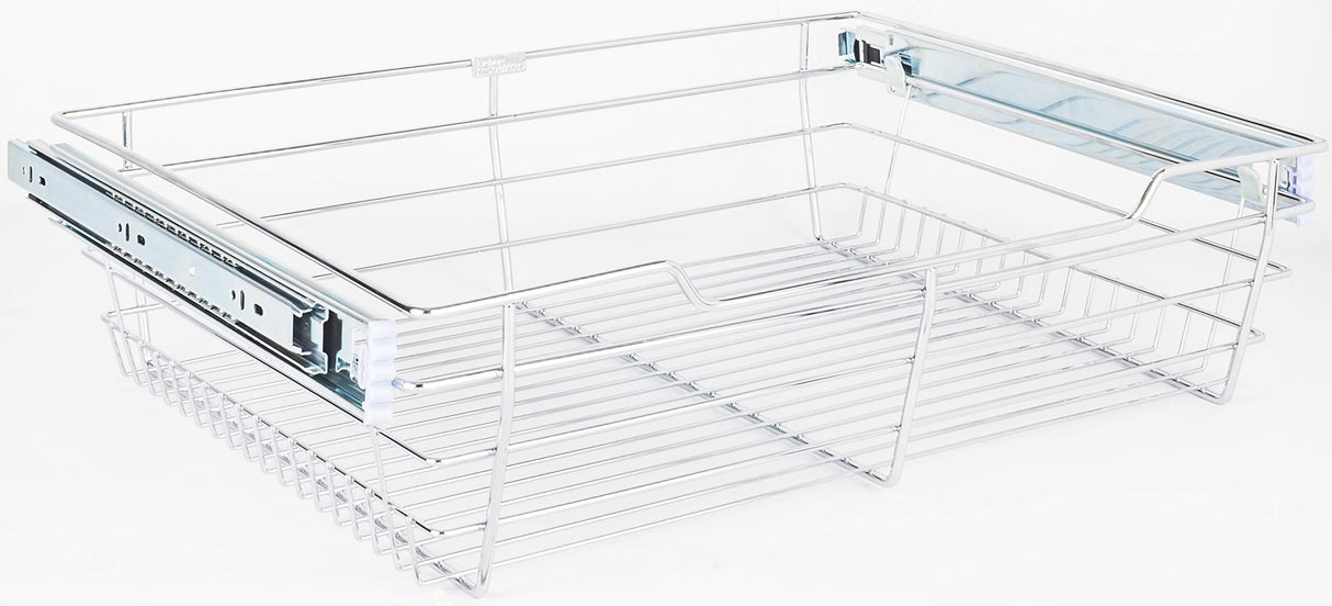 Hardware Resources POB1-16236CH Chrome Closet Pullout Basket with Slides 16"D x 23"W x 6"H