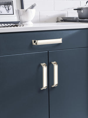 Amerock Cabinet Pull Polished Nickel 7-9/16 inch (192 mm) Center to Center Concentric 1 Pack Drawer Pull Drawer Handle Cabinet Hardware