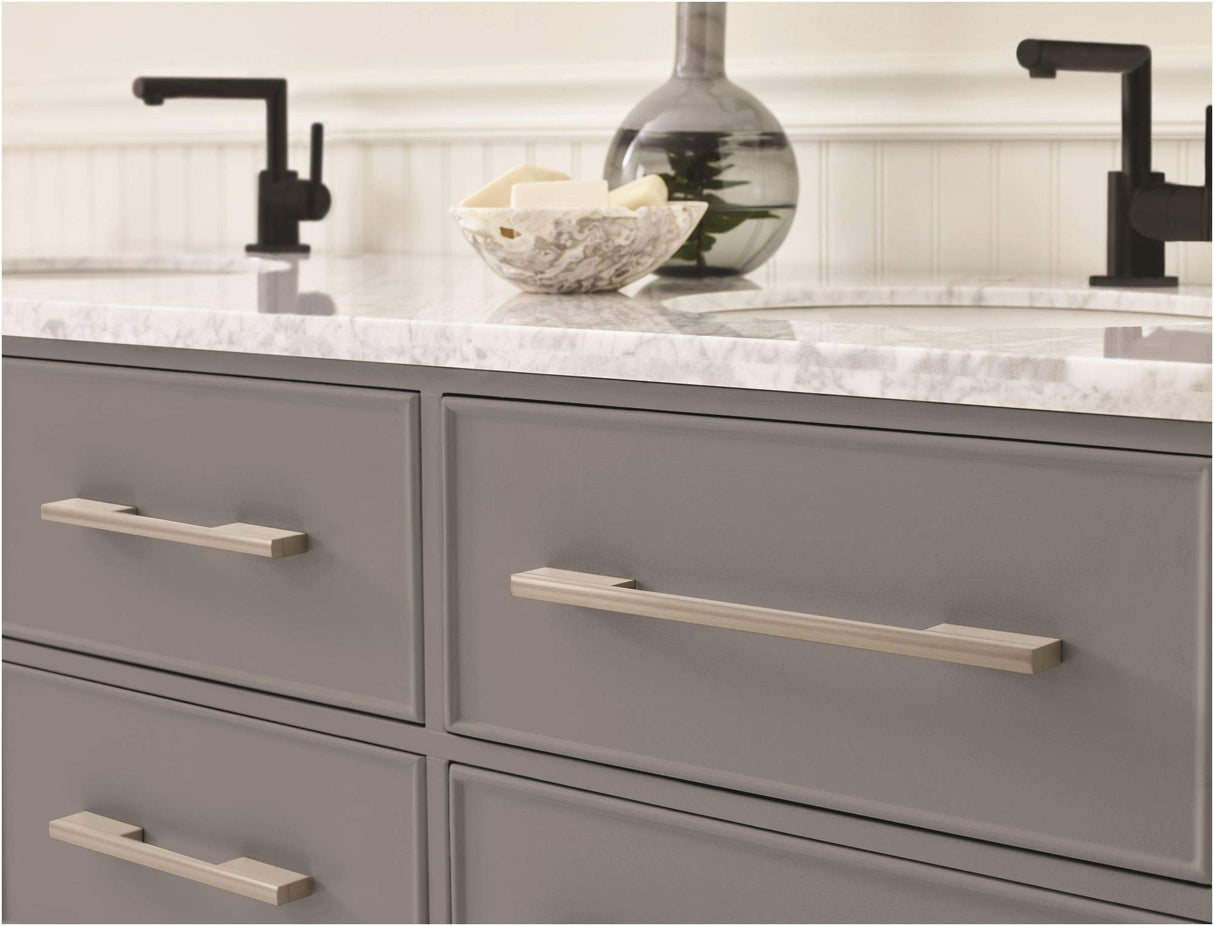 Amerock Cabinet Pull Silver Champagne 6-5/16 inch (160 mm) Center to Center Separa 1 Pack Drawer Pull Drawer Handle Cabinet Hardware