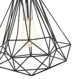 Livex Lighting 41324-68 Geometric Collection 1-Light Pendant Hanging Light, Shiny Black