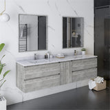 Fresca FVN31-301230ASH Fresca Formosa 72" Wall Hung Double Sink Modern Bathroom Vanity w/ Mirrors in Ash