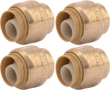 SharkBite 1/2 Inch Push Cap, Pack of 6, Push to Connect Brass Plumbing Fitting, PEX Pipe, Copper, CPVC, PE-RT, HDPE, U514LFA4