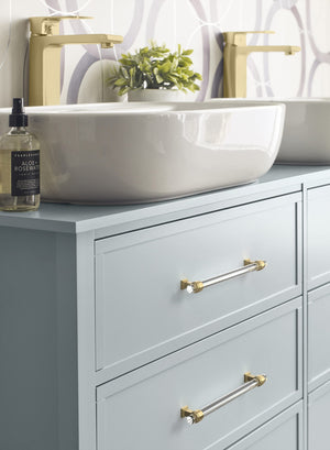 Amerock BP36661CBBZ Clear/Golden Champagne Cabinet Pull 8 in (203 mm) Center-to-Center Cabinet Handle Glacio Drawer Pull Kitchen Cabinet Handle Furniture Hardware