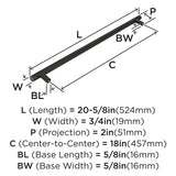 Amerock Appliance Pull Oil Rubbed Bronze 18 inch (457 mm) Center to Center Bar Pulls 1 Pack Drawer Pull Drawer Handle Cabinet Hardware