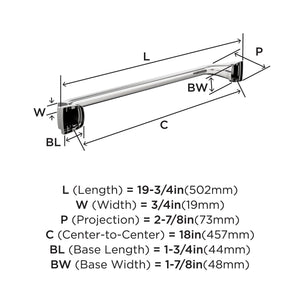 Amerock BH3603326 Chrome Towel Bar 18 in (457 mm) Towel Rack Revitalize Bathroom Towel Holder Bathroom Hardware Bath Accessories