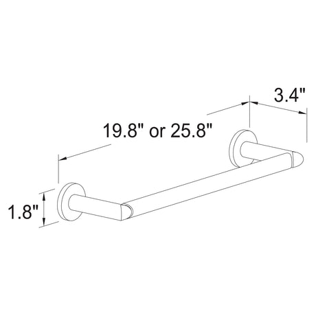 Motiv 0203/PC Sine 24-In Towel Bar, Polished Chrome