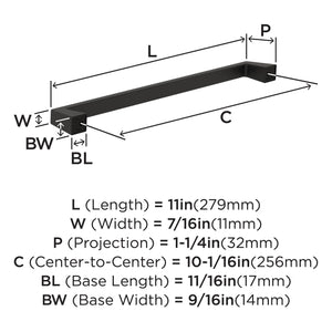 Amerock BP55283BBR Black Bronze Cabinet Pull 10-1/16 in (256 mm) Center-to-Center Cabinet Handle Blackrock Drawer Pull Kitchen Cabinet Handle Furniture Hardware