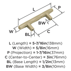 Amerock Cabinet Pull Golden Champagne 3 inch (76 mm) Center to Center St. Vincent 1 Pack Drawer Pull Drawer Handle Cabinet Hardware