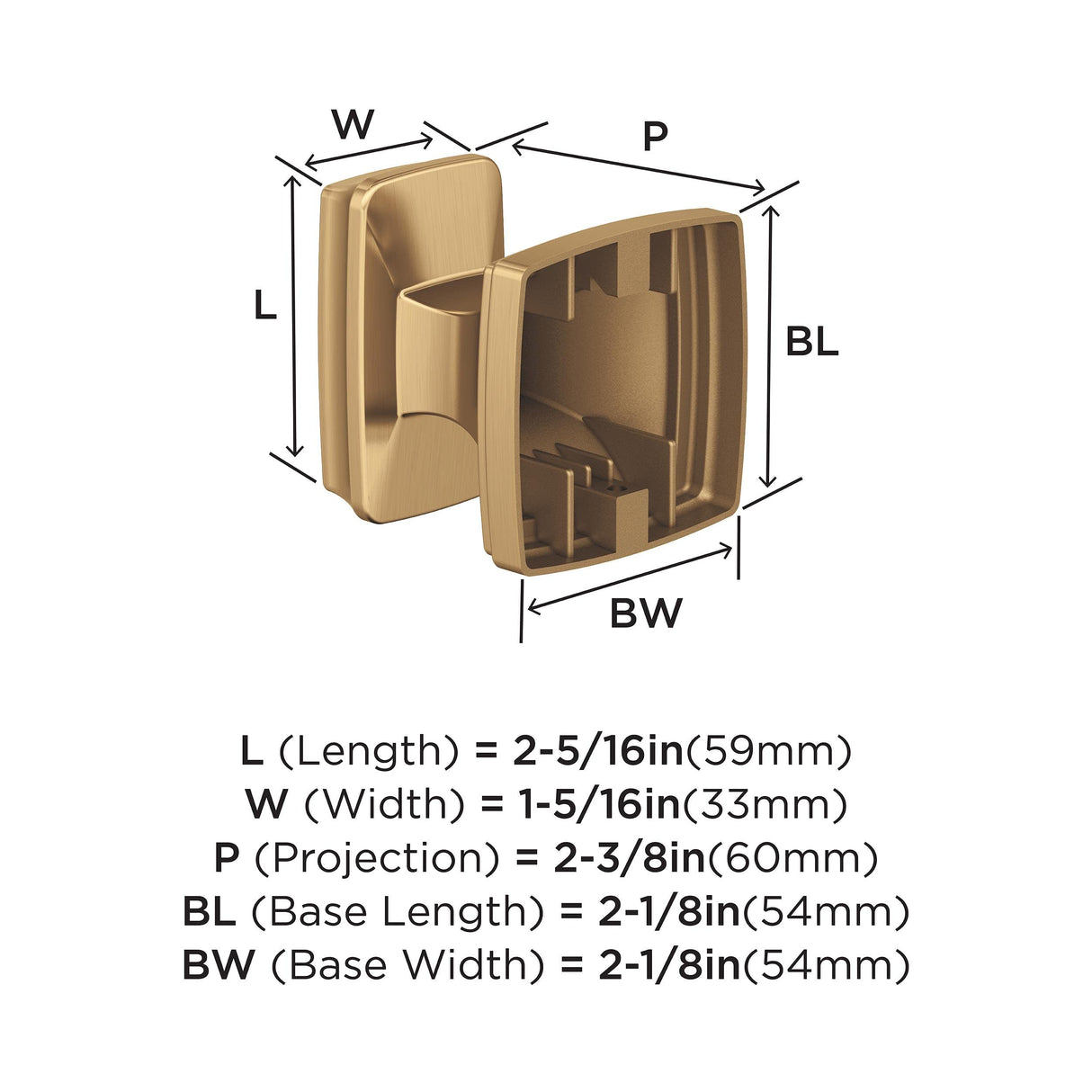 Amerock BH36030CZ Champagne Bronze Single Robe Hook 2-1/8 in. (54 mm) Length Towel Holder Revitalize Towel Hook for Bathroom Bathroom Hardware Bath Accessories