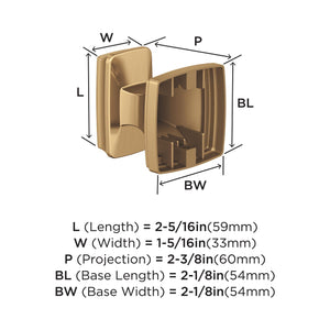 Amerock BH36030CZ Champagne Bronze Single Robe Hook 2-1/8 in. (54 mm) Length Towel Holder Revitalize Towel Hook for Bathroom Bathroom Hardware Bath Accessories