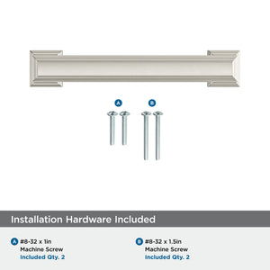 Amerock Cabinet Pull Satin Nickel 3-3/4 inch (96 mm) Center-to-Center Appoint 1 Pack Drawer Pull Cabinet Handle Cabinet Hardware