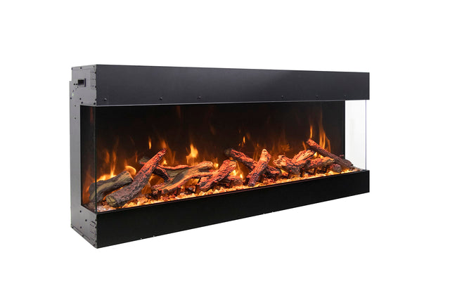 Amantii TRV-85-BESPOKE Tru View Bespoke - 85" Indoor / Outdoor 3 Sided Electric Fireplace Featuring a 20" Height, WiFi Compatibility, Bluetooth Connectivity, Multi Function Remote, and a Selection of Media Options