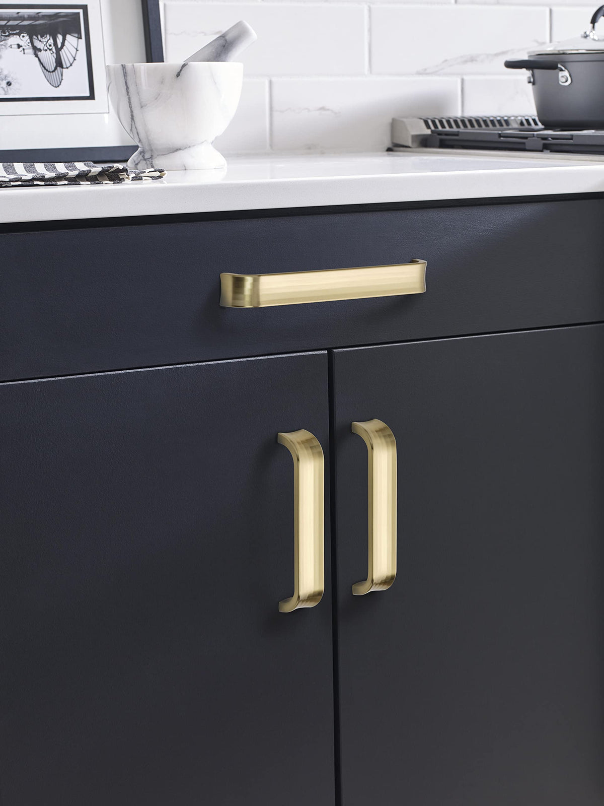 Amerock Cabinet Pull Golden Champagne 7-9/16 inch (192 mm) Center to Center Concentric 1 Pack Drawer Pull Drawer Handle Cabinet Hardware