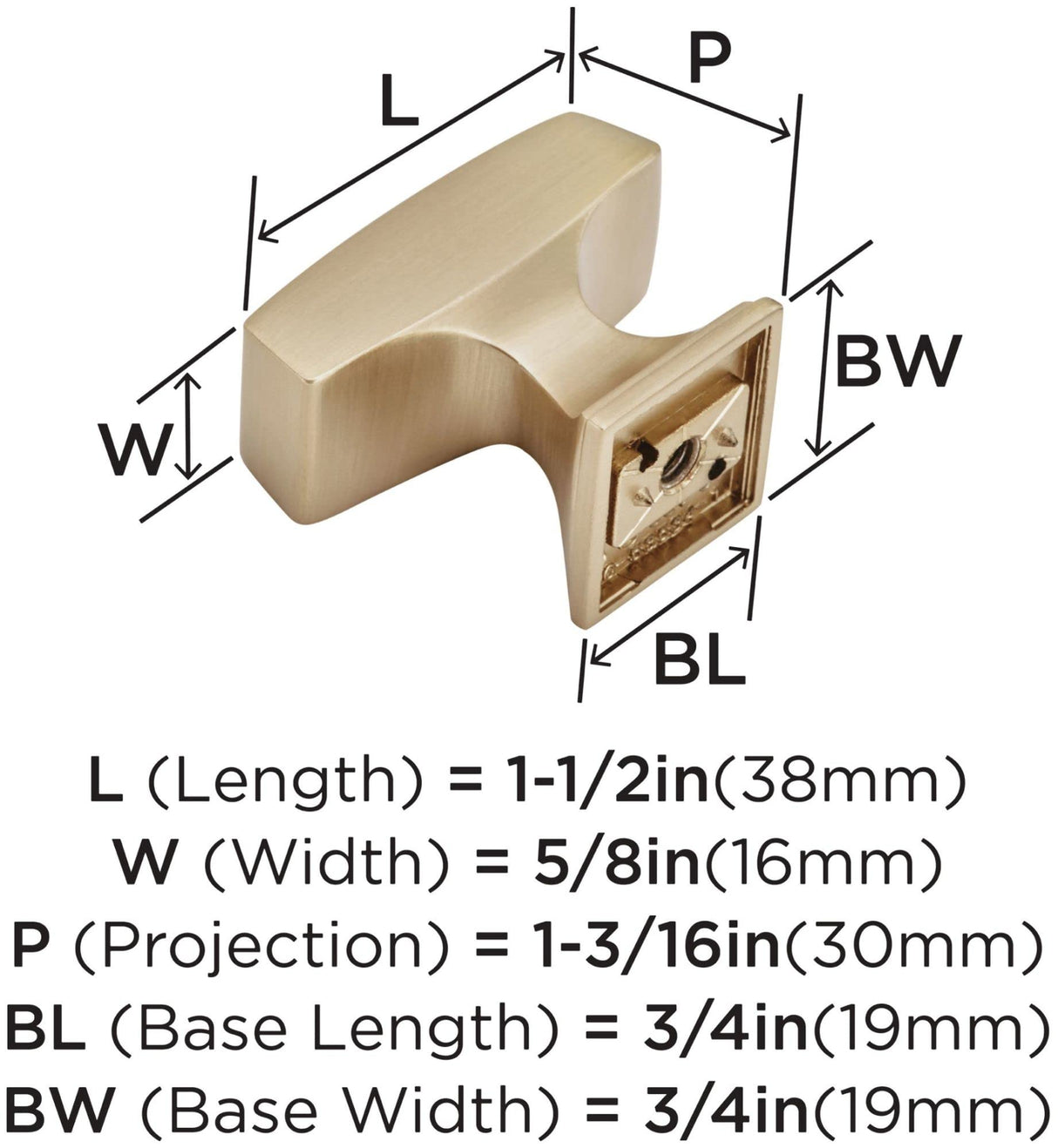 Amerock Cabinet Knob Polished Chrome 1-1/2 inch (38 mm) Length Mulholland 1 Pack Drawer Knob Cabinet Hardware
