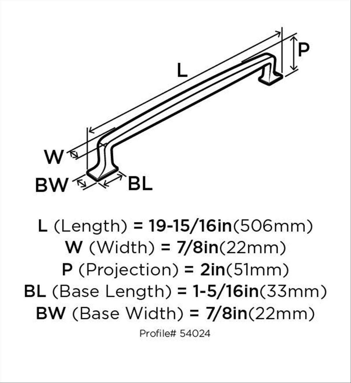 Amerock Appliance Pull Black Bronze 18 inch (457 mm) Center to Center Westerly 1 Pack Drawer Pull Drawer Handle Cabinet Hardware