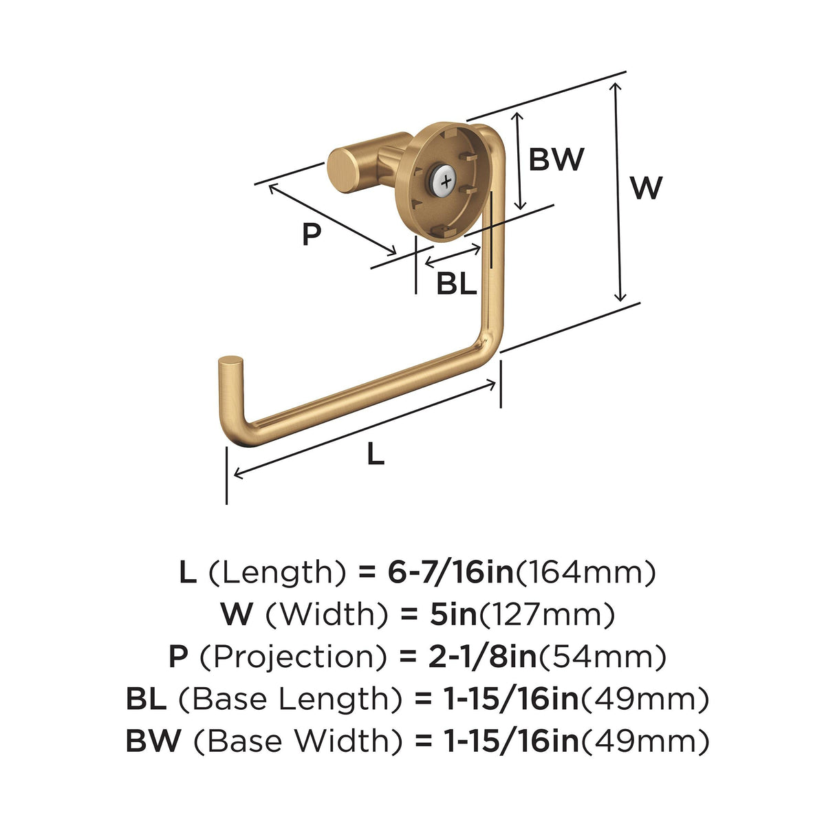 Amerock BH26541CZ Champagne Bronze Towel Ring 6-7/16 in (164 mm) Length Towel Holder Arrondi Hand Towel Holder for Bathroom Wall Small Kitchen Towel Holder Bath Accessories