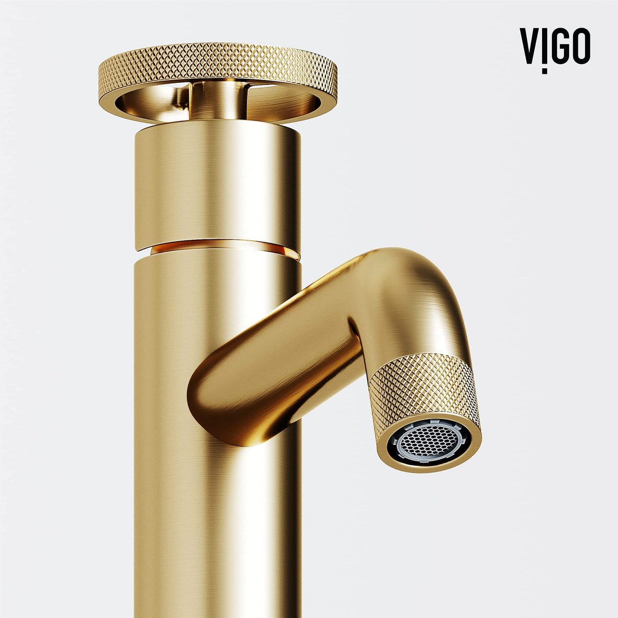 VIGO Cass 12 inch H Single Hole Single Handle Bathroom Faucet in Matte Brushed Gold - Vessel Sink Faucet VG03030MG