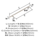 Amerock Cabinet Pull Polished Nickel 12-5/8 inch (320 mm) Center to Center Bar Pulls 1 Pack Drawer Pull Drawer Handle Cabinet Hardware