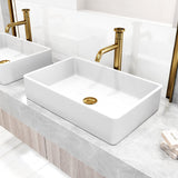 VIGO Cass 12 inch H Single Hole Single Handle Bathroom Faucet in Matte Brushed Gold - Vessel Sink Faucet VG03030MG