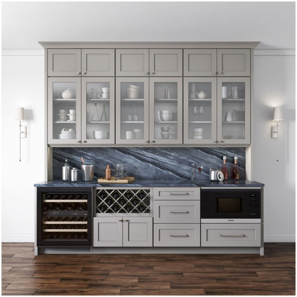 Jeffrey Alexander 972-224BNBDL 224 mm Center-to-Center Brushed Pewter Square Marlo Cabinet Pull