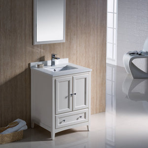Fresca Bath FVN2024AW Oxford Vanity, 24", Antique White