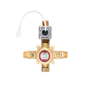 PULSE ShowerSpas 3002-RIV-PB-BN Tru-Temp Pressure Balance Rough-In Valve Trim Kit, LED Temperature Display, Round, 1/2" NPT, Brushed Nickel
