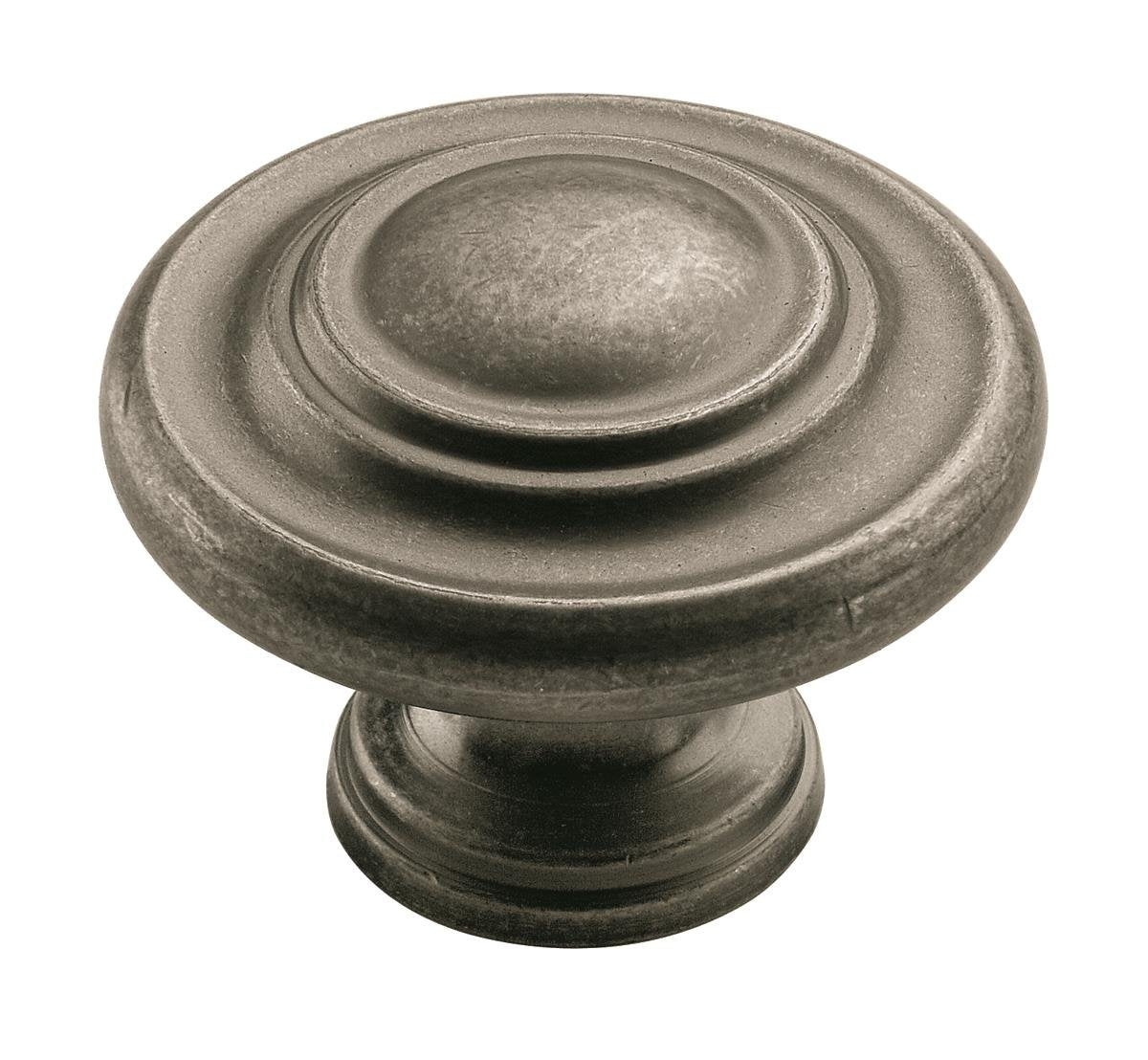 Amerock Cabinet Knob Weathered Nickel 1-3/4 inch (44 mm) Diameter Inspirations 1 Pack Drawer Knob Cabinet Hardware