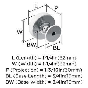 Amerock Cabinet Knob Polished Chrome 1-1/4 inch (32 mm) Diameter Winsome 1 Pack Drawer Knob Cabinet Hardware