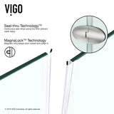 VIGO VG6063BNCL47 45.63" -45.63" W -73.38" H Frameless Hinged Neo-angle Shower Enclosure with Clear 0.38" Tempered Glass and Stainless Steel Hardware in Brushed Nickel Finish with Reversible Handle