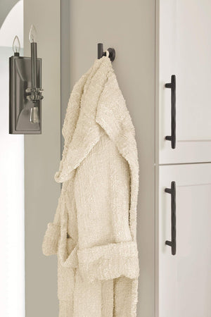 Amerock BH26542MB Matte Black Single Robe Hook 2-1/4 in. (57 mm) Length Towel Holder Arrondi Towel Hook for Bathroom Bathroom Hardware Bath Accessories