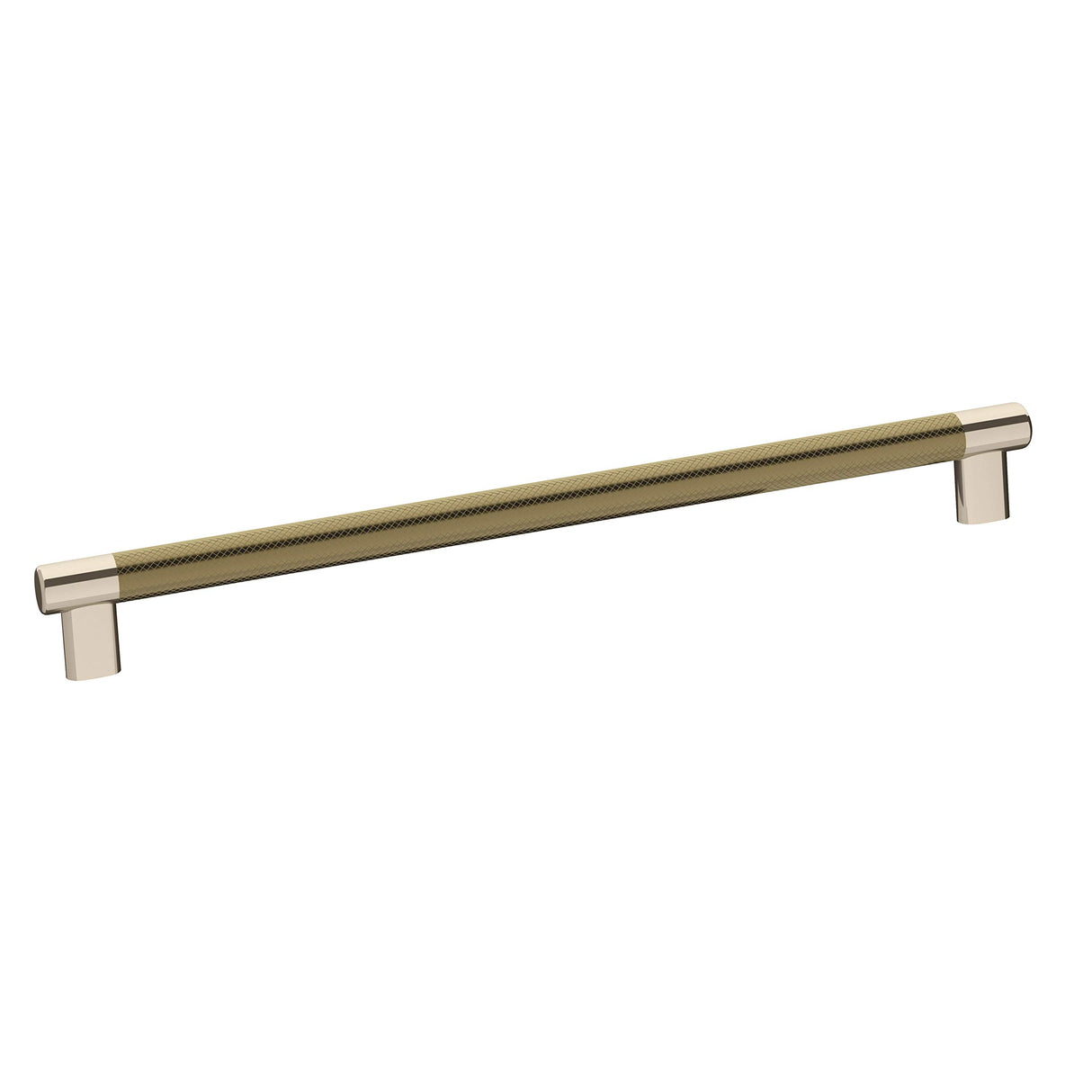 Amerock Cabinet Pull Polished Nickel/Golden Champagne 12-5/8 inch (320 mm) Center-to-Center Esquire 1 Pack Drawer Pull Drawer Handle Cabinet Hardware