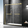 Milano Double Sliding Shower Door, 60 in.W x 74 in.H Framed Shower Door 5/16"(8mm) Clear Tempered Glass, 18 inch Pull Handle, Stainless Steel Hardware, Matte Black Finished