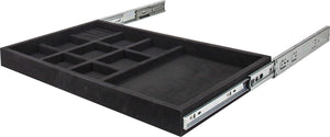 Hardware Resources JD1-24R-BL Black Felt 10-Compartment Jewelry Organizer Drawer